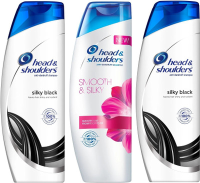 HEAD & SHOULDERS Anti Dandruff 2 Silky Black And 1 Smooth & Silky Shampoo Each 340ml Pack Of 3(1020 ml)