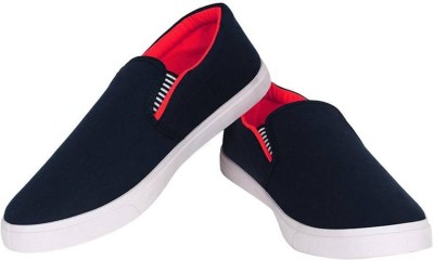 SKYMORE FITMAN Slip On Sneakers For Men(White, Black , 7)