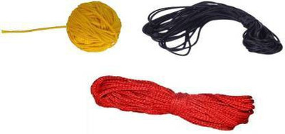 gofii silk red Dhaga, yellow red,black, Thread, Nazar Dhaga 20 Mtr Thread(20 m Pack of3)