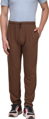 ALFA | Solid Men Brown Track Pants