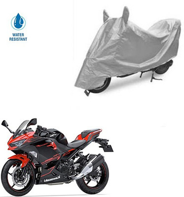 SRENTERPRISES Two Wheeler Cover for Kawasaki(Ninja 250, Silver)