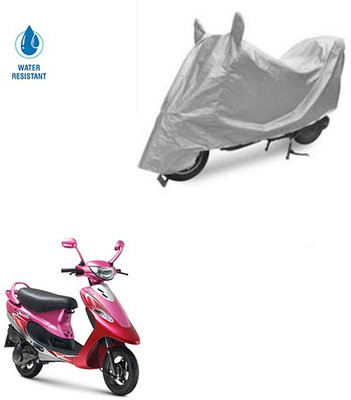 SRENTERPRISES Two Wheeler Cover for TVS(Scooty Pep+, Silver)