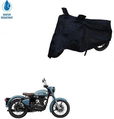 Mdstar Waterproof Two Wheeler Cover for Royal Enfield(Classic 350, Black)