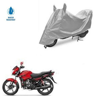 SRENTERPRISES Two Wheeler Cover for Hero(Glamour FI, Silver)