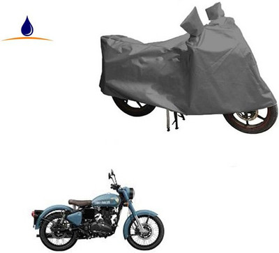 RPSENTTERPR Waterproof Two Wheeler Cover for Royal Enfield(Classic 350, Grey)