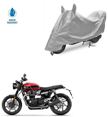SRENTERPRISES Two Wheeler Cover for Triumph(Twin, Silver)