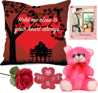 Kaameri Bazaar Cushion, Artificial Flower, Greeting Card, Photoframe, Soft Toy Gift Set