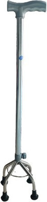 ACCURATE Adjustable Height Walking Stick with Round Base- 4 leg Walking Stick