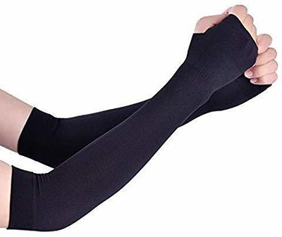 VLS STORE Nylon Arm Sleeve For Men & Women(Free, Black)