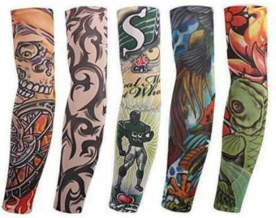 kiyo Nylon Arm Sleeve For Men With Tattoo(Free, Multicolor)