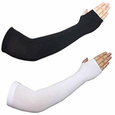 AENON FASHION Cotton, Nylon Arm Sleeve For Men & Women(Free, Black, White)