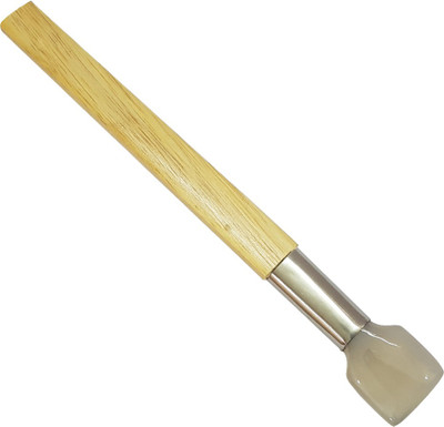 Scorpion Jewelers Tools Agate Burnisher Square Fan Type Flat Gold Tool with Wooden Handle Grey