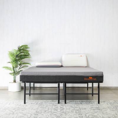SleepyCat Bed Base Metal Single Bed  (Finish Color - Black, Delivery Condition - DIY(Do-It-Yourself))