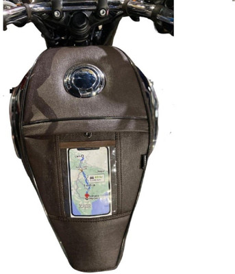 Sahara Seats Single Zip Mobile Tank Cover Strap Royal Enfield 350 Twin Spark Bike Tank Cover
