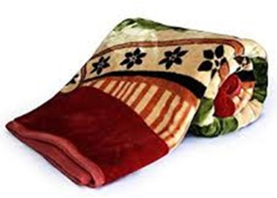Shopping Store Floral Double Mink Blanket for  Mild Winter(Polyester, Multicolor)