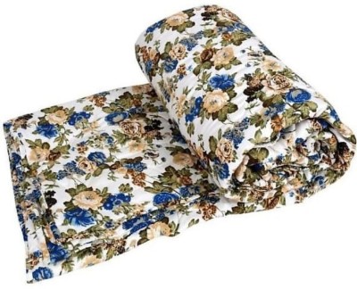 SECREATIONS Floral Double Dohar for  AC Room(Poly Cotton, White, Multicolor)