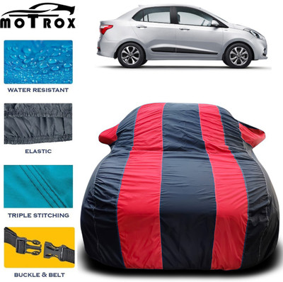 MoTRoX Car Cover For Hyundai Xcent (With Mirror Pockets)(Red)