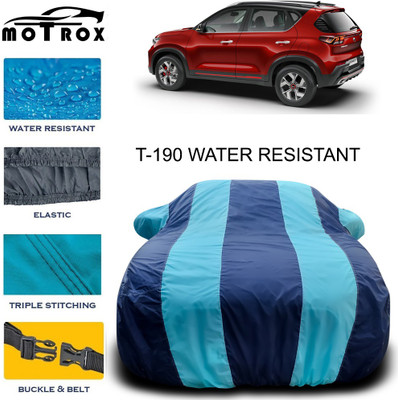 MoTRoX Car Cover For Kia Sonet (With Mirror Pockets)(Blue)