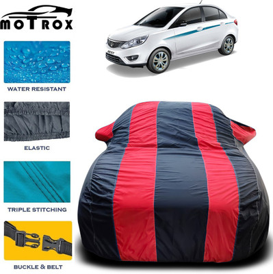 MoTRoX Car Cover For Tata Zest (With Mirror Pockets)(Red, Blue)
