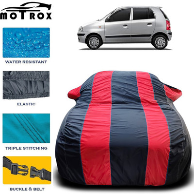 MoTRoX Car Cover For Hyundai Santro Xing (With Mirror Pockets)(Red)