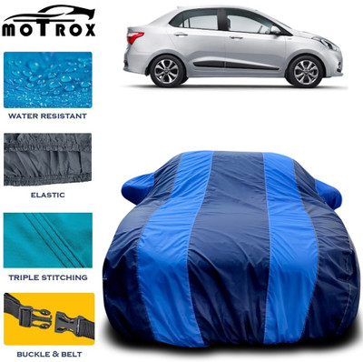 MoTRoX Car Cover For Hyundai Xcent (With Mirror Pockets)(Blue)