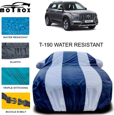 MoTRoX Car Cover For Hyundai Venue (With Mirror Pockets)(White)