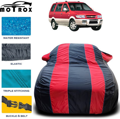 MoTRoX Car Cover For Chevrolet Tavera (With Mirror Pockets)(Red)