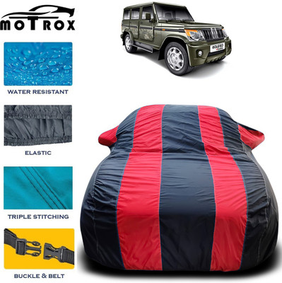 MoTRoX Car Cover For Mahindra Bolero (With Mirror Pockets)(Red)