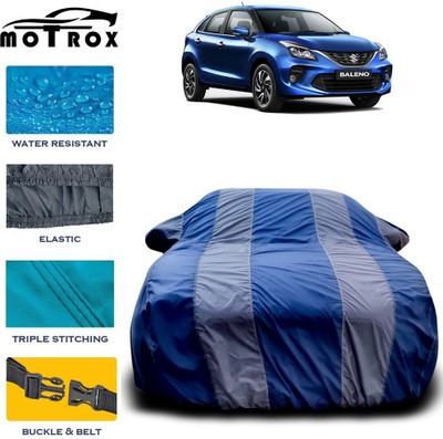 MoTRoX Car Cover For Maruti Suzuki Baleno (With Mirror Pockets)(Grey)
