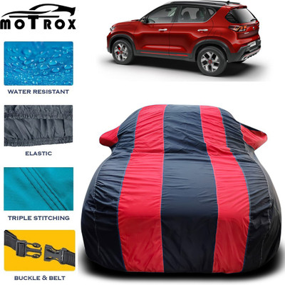 MoTRoX Car Cover For Kia Sonet (With Mirror Pockets)(Red)