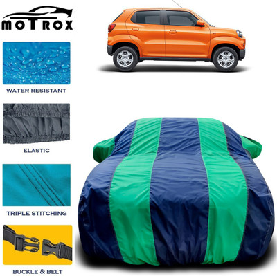 MoTRoX Car Cover For Maruti Suzuki S-Presso (With Mirror Pockets)(Green, Blue)