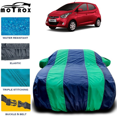 MoTRoX Car Cover For Hyundai Eon (With Mirror Pockets)(Green)