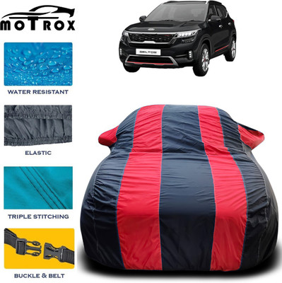 MoTRoX Car Cover For Kia SELTOS (With Mirror Pockets)(Red)