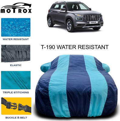 MoTRoX Car Cover For Hyundai Venue (With Mirror Pockets)(Blue)