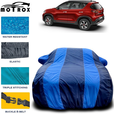 MoTRoX Car Cover For Kia Sonet (With Mirror Pockets)(Blue)
