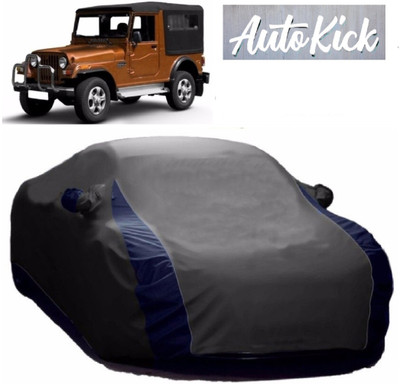 AutoKick Car Cover For Mahindra Jeep (With Mirror Pockets)(Grey)