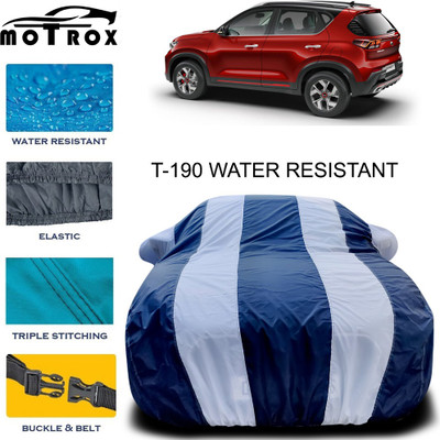 MoTRoX Car Cover For Kia Sonet (With Mirror Pockets)(White)