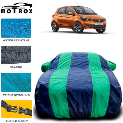 MoTRoX Car Cover For Tata Tiago (With Mirror Pockets)(Green, Blue)
