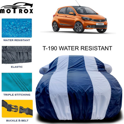 MoTRoX Car Cover For Tata Tiago (With Mirror Pockets)(White)