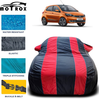 MoTRoX Car Cover For Tata Tiago (With Mirror Pockets)(Red)