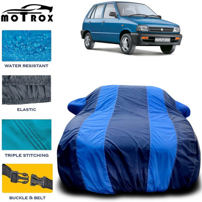 MoTRoX Car Cover For Maruti Suzuki 800 (With Mirror Pockets)(Blue)