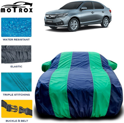 MoTRoX Car Cover For Honda Amaze (With Mirror Pockets)(Green)