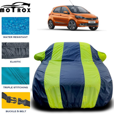 MoTRoX Car Cover For Tata Tiago (With Mirror Pockets)(Green, Blue)