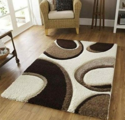 RM Handloom Brown Polyester Carpet(2 ft,  X 6 ft, Rectangle)