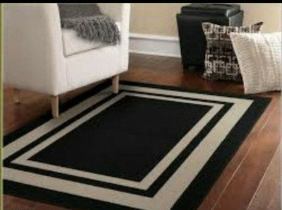 SR Handloom Brown Polyester Carpet(4 ft,  X 6 ft, Rectangle)