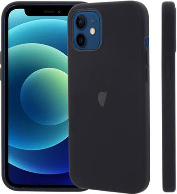 IPAK Back Cover for Apple Iphone 12 Mini, Apple Iphone 12 Mini Liquid Silicone Soft Case(Black, Shock Proof, Silicon, Pack of: 1)