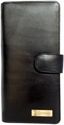 KEEGAN Men & Women Evening/Party, Formal, Casual, Trendy Black Genuine Leather Wallet(5 Card Slots)