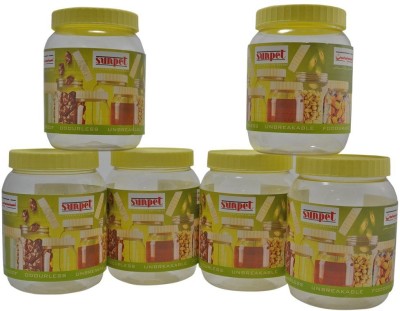 shree parshva Plastic Grocery Container  - 1000 ml(Pack of 6, Clear)