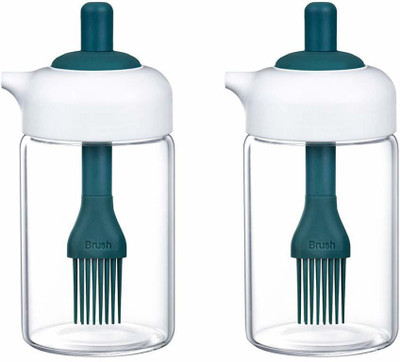 Femora Glass Utility Container  - 200 ml(Pack of 2, Green)