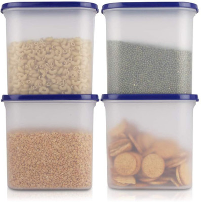 Tuqqerwere Polypropylene Grocery Container  - 1800 ml(Pack of 4, Clear)